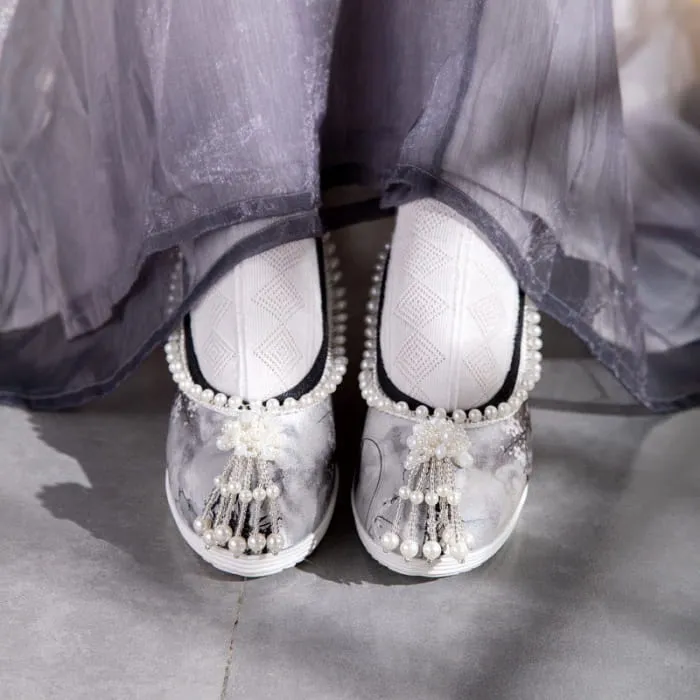 Asics Stability Shoes Reviews Tie-dye Floral Print Pearl Decor Shoes