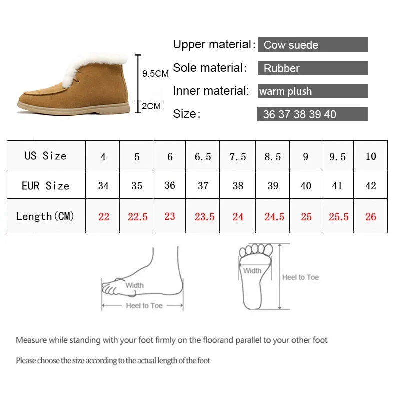 Best Brand Snow Boots Original Smile Circle Women Snow Boots Natural fur Genuine Leather Ankle Boots Winter Comfortable Flat Wool Boots Women Shoes