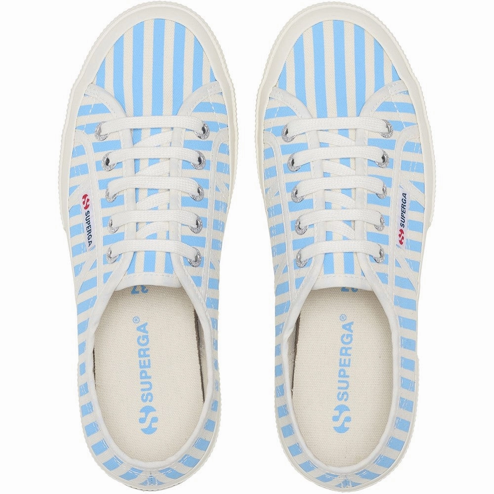 Superga 2750 Stripes Print Shoe breathable - straps flat insole shoes