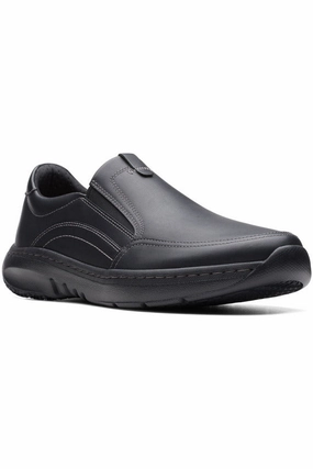 Clarks Clarkspro Step in Black leather Ad Shoot Slip Ease