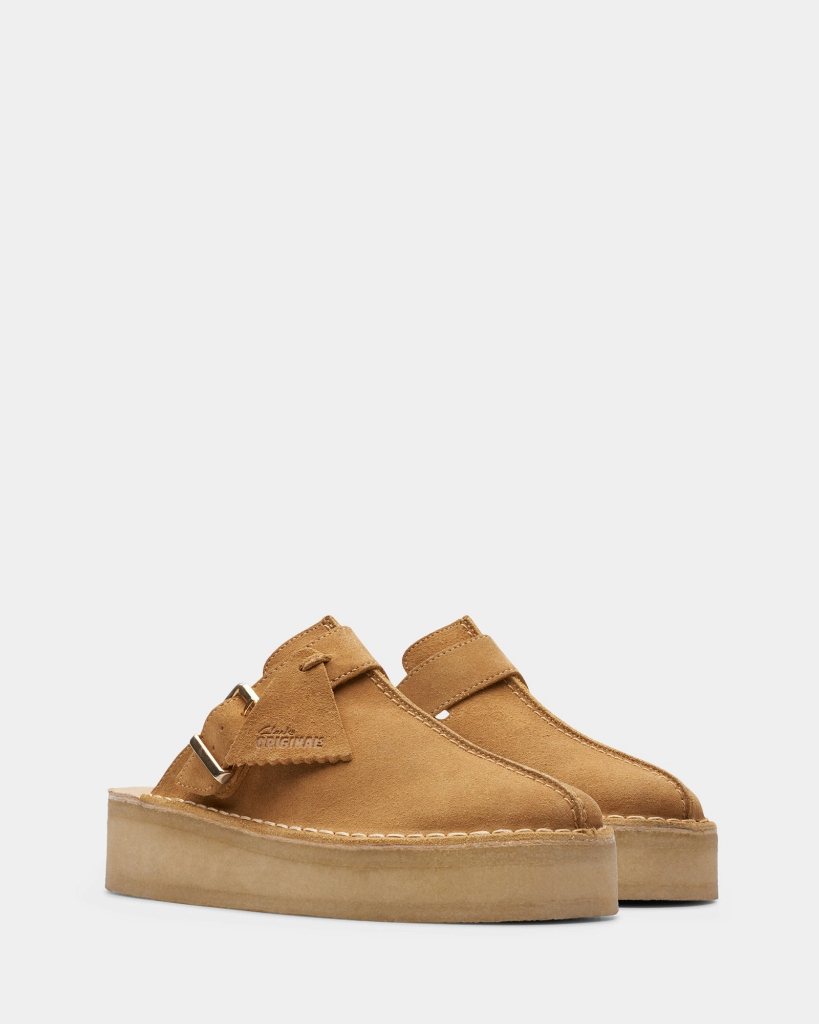 Summer Vibe Trekwedge Mule Mid Tan Suede