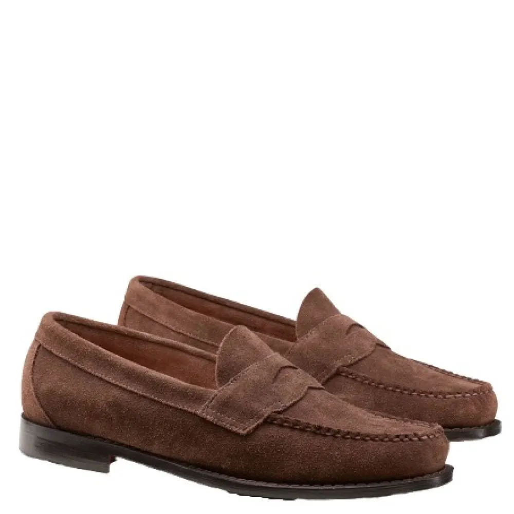 G.H. Bass Men's Logan Suede Weejuns Loafer in Brown Ruched Loafers
