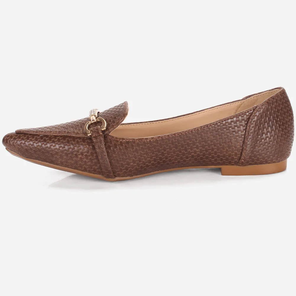 Women's "IRA" Pointed Toe Slip On Flat Pumps Best Slip On Shoes For Flat Feet