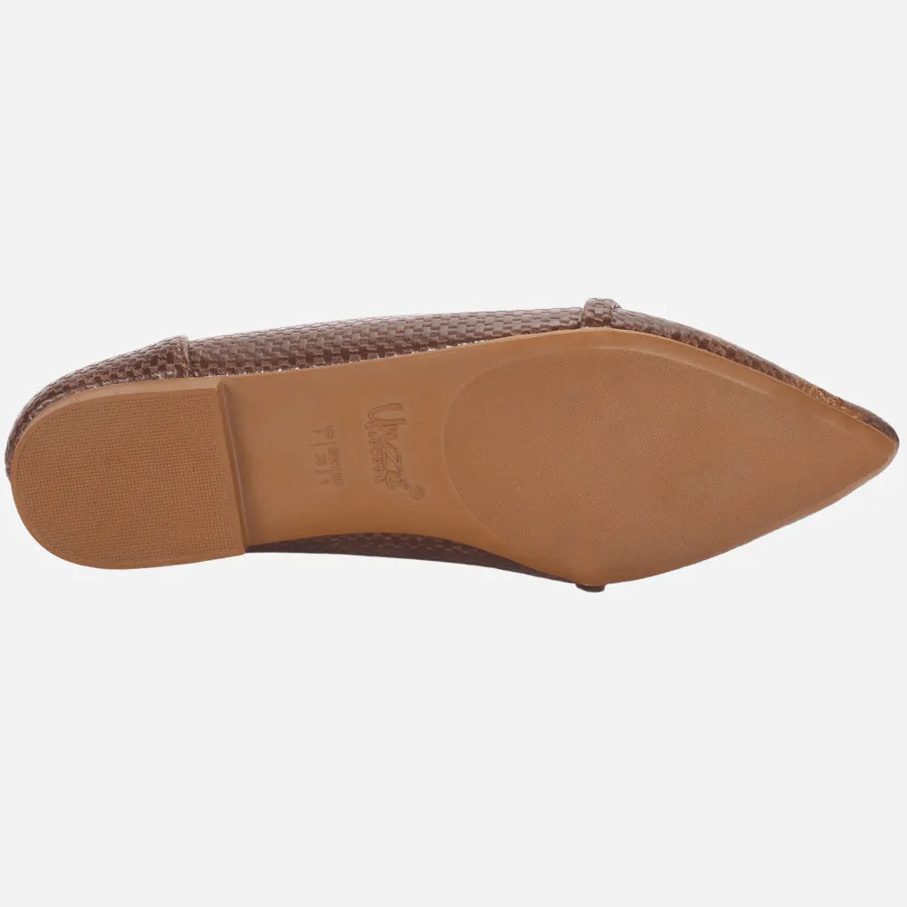 Women's "IRA" Pointed Toe Slip On Flat Pumps Gap Flat Shoes