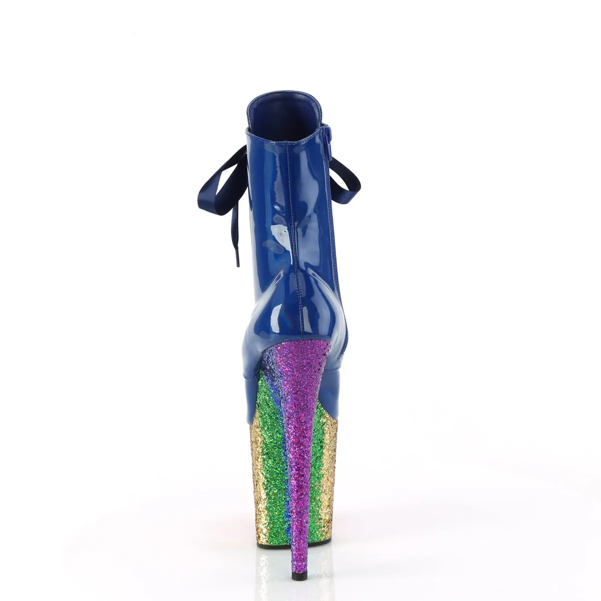 Non Slip NULL 8 Inch Heel FLAMINGO-1020HG Royal Blue Holo Patent