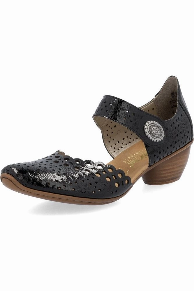 Soft Soles Soft Design Rieker Women's Shoes 43753-02 in black patent