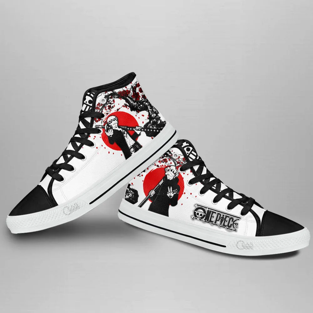 Trafalgar Law High Top Shoes Anime OP Sneakers Japan Style Asics Gel Trail Running Shoes