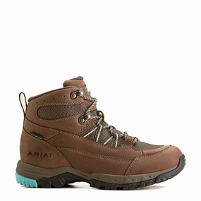 Ariat Womens Skyline Summit H2O Bitter Brown / Aqua Reinforced Seams proprioception support