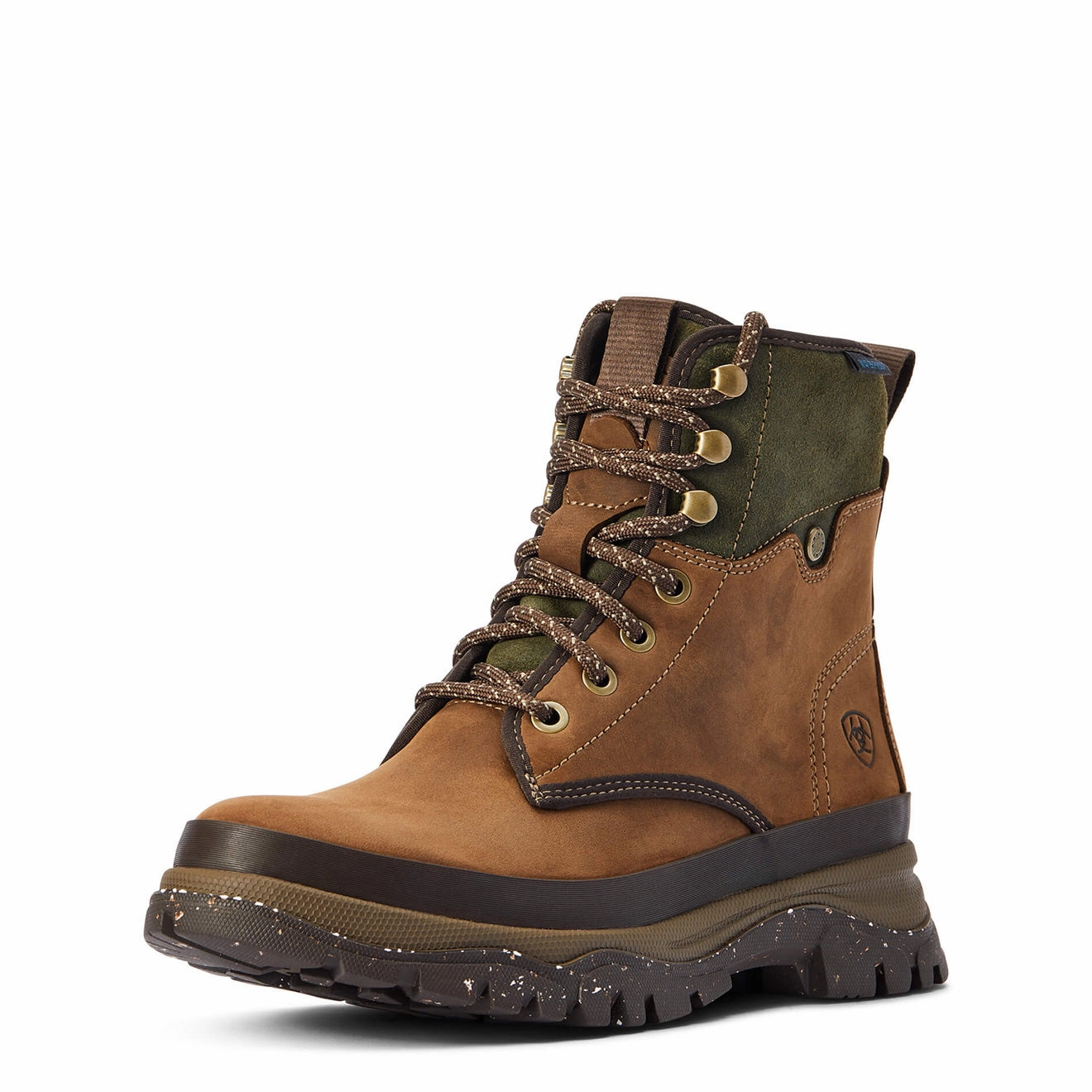 Ariat Womens Moresby Waterproof Boot Oily Distressed Brown / Olive decorative elements Neutral Colors