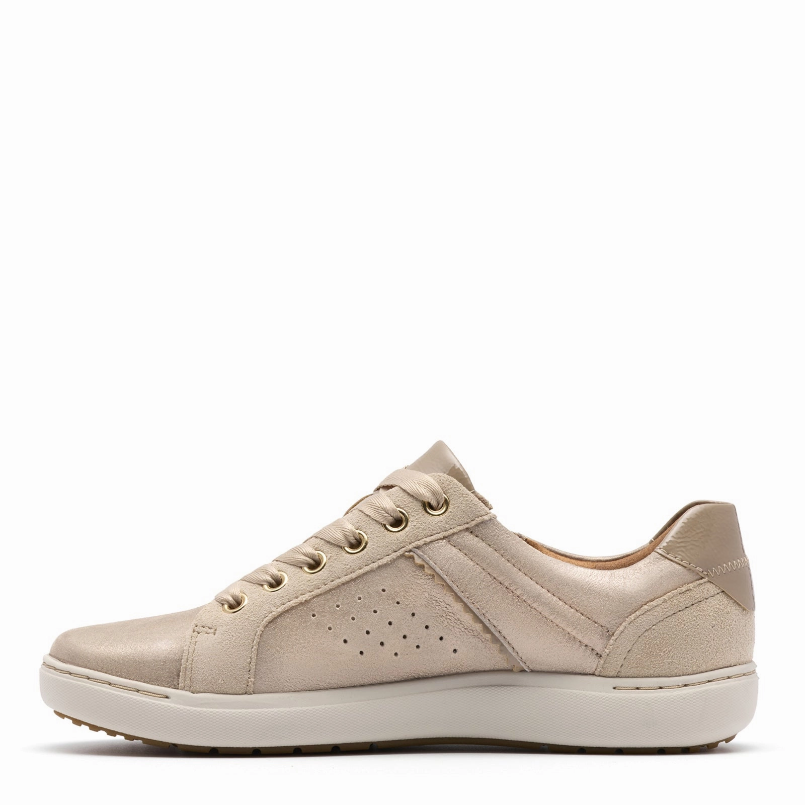 Women's Clarks, Nalle Zen Sneaker running in a ditch area shoes
