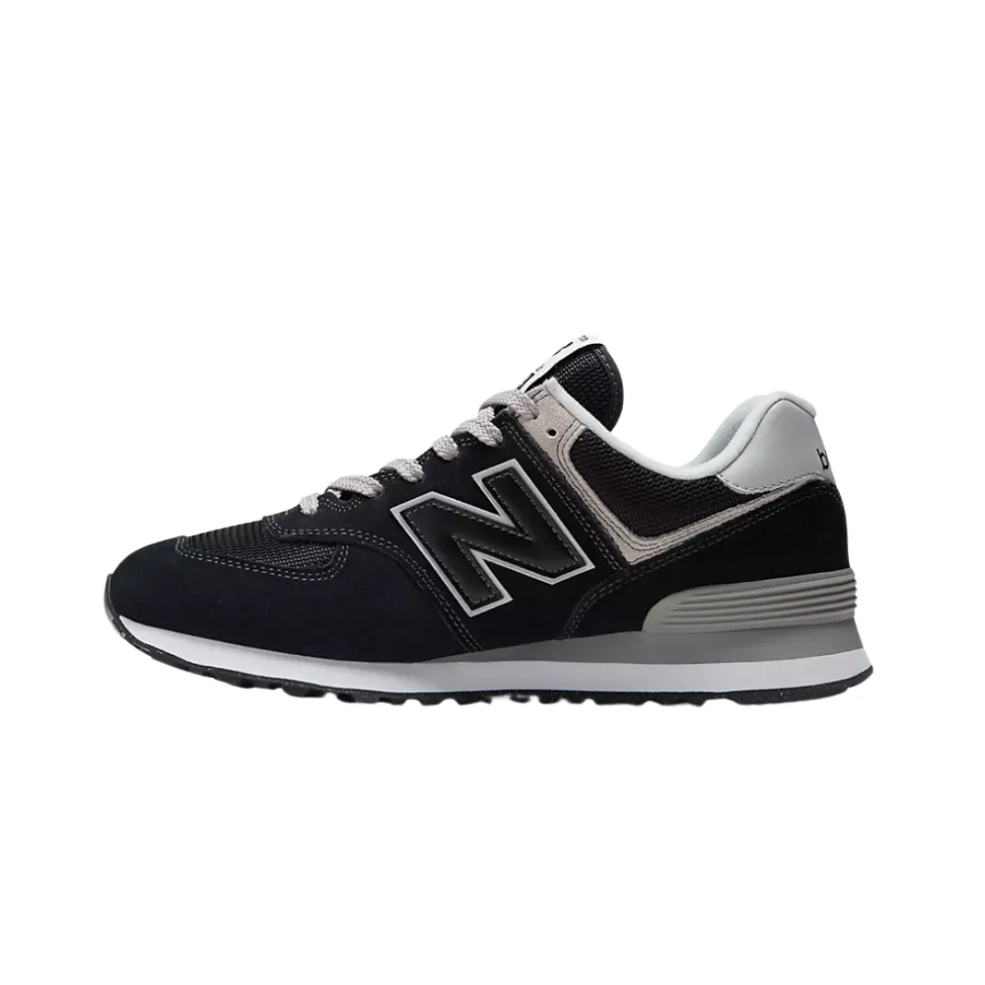 Kids' New Balance 1000 Men's 574 Core - Black with White and Grey (D Width)
