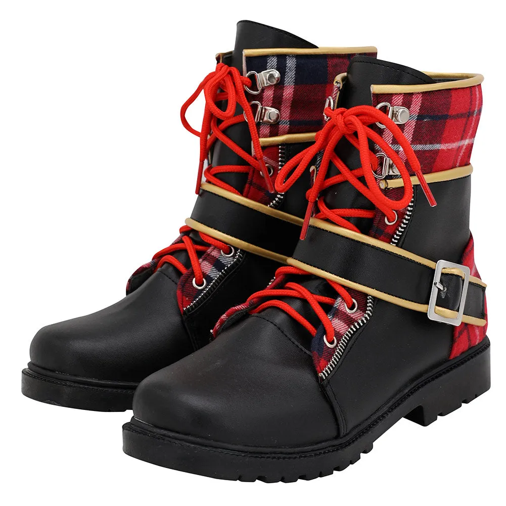 Twisted Wonderland Pomefiore Epel Felmier Black Red Boots Cosplay Shoes Adidas Sg2 Golf Shoes
