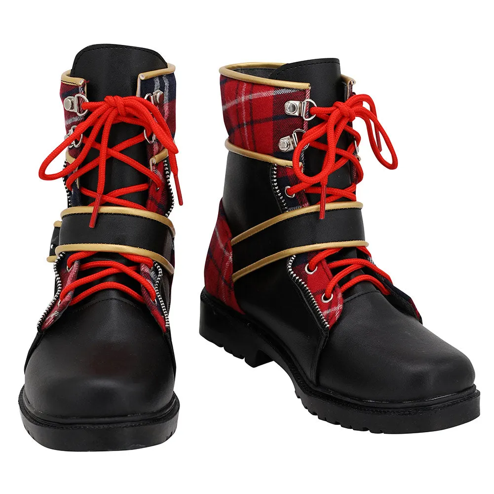 Adidas Arizona State Shoes Twisted Wonderland Pomefiore Epel Felmier Black Red Boots Cosplay Shoes