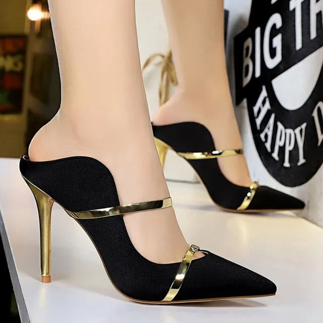 Vera Snoopy Slippers BIGTREE Shoes Fashion Woman Pumps Pointed Toe High Heels Women Shoes Stiletto Heels Sexy Party Shoes 2021 Women Slippers Ladies