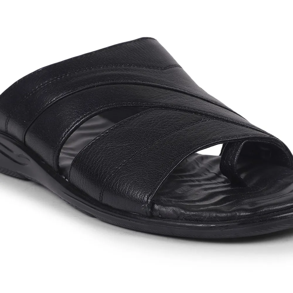 Mia Sandals Slides Coolers by Liberty Men LG-751 Black Casual Slippers