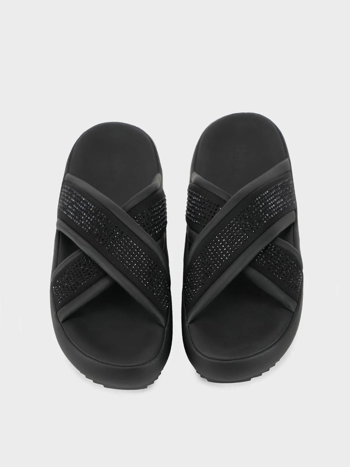 Comfortable Slide Sandals Womens "LUCIO" Crossover Casual Slippers