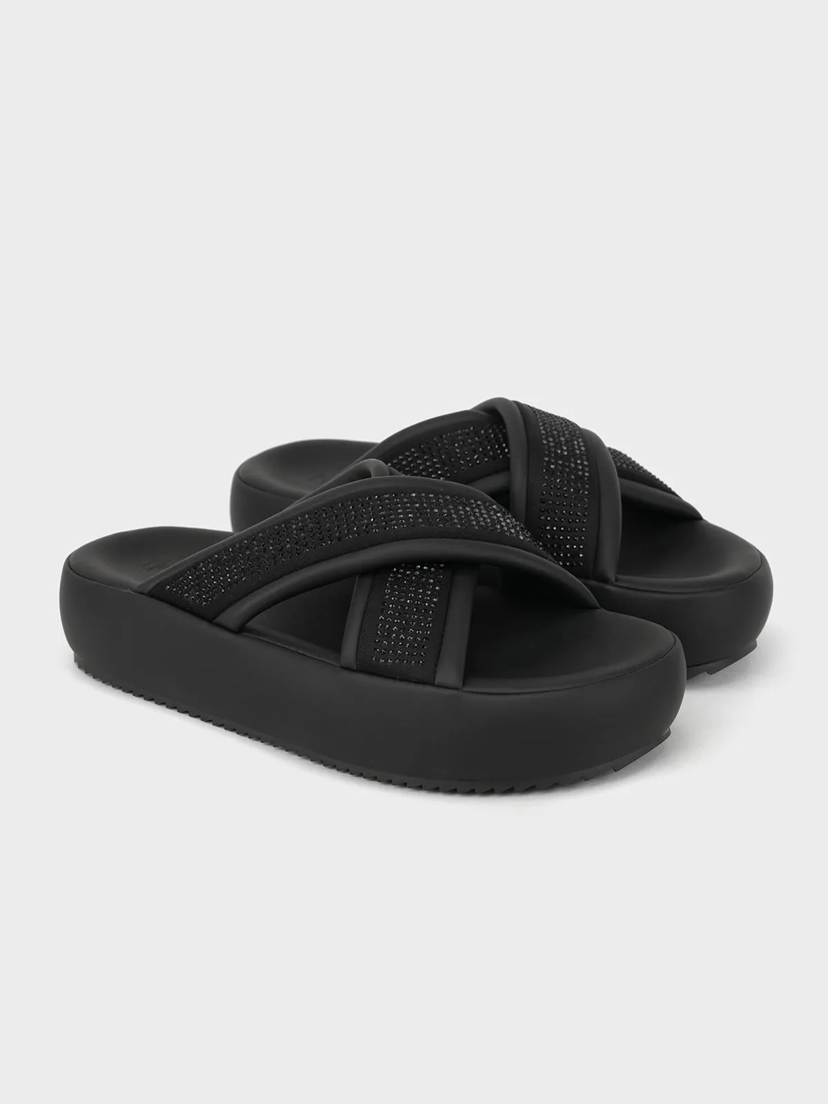 Extra Wide Slippers Swollen Feet Womens "LUCIO" Crossover Casual Slippers