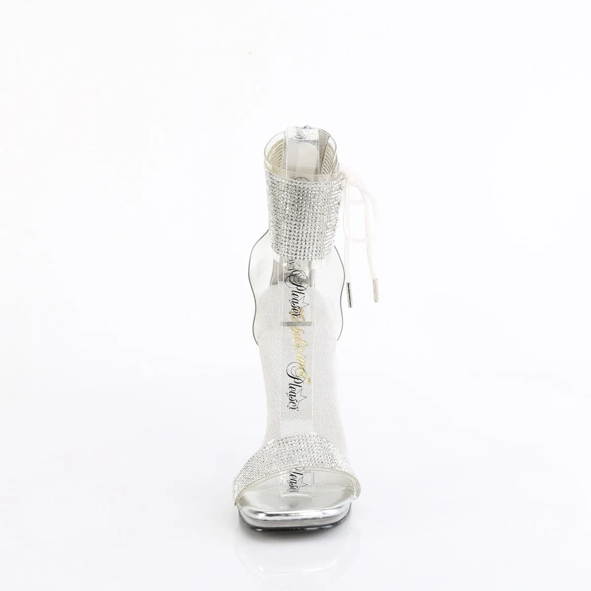 CHIC-47 Fabulicious 4 1/2" Chic Clear/Silver Sexy Shoes (High Heels) Taka Asics Shoes