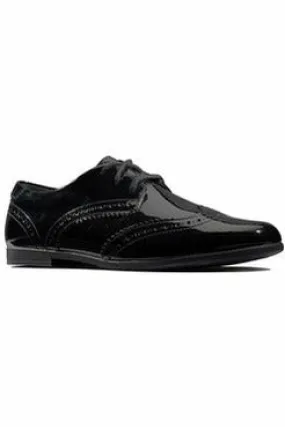 Clarks Scala Lace Youth Black Patent Asics Yoga Shoes