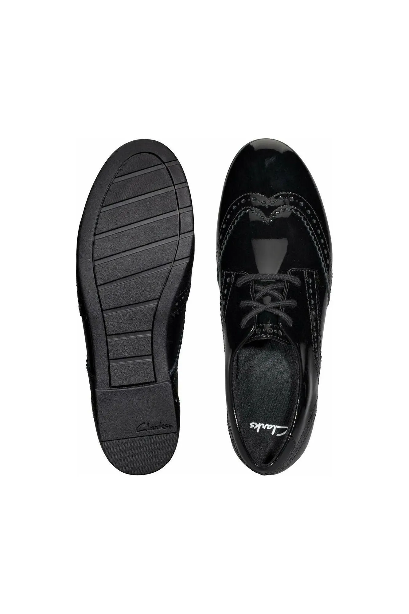 Padel Asics Shoes Clarks Scala Lace Youth Black Patent