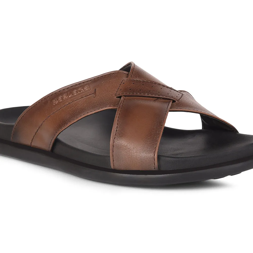 Tasman Slippers Driftwood Healers Casual Tan Slippers For Men LEEKS-2 By Liberty