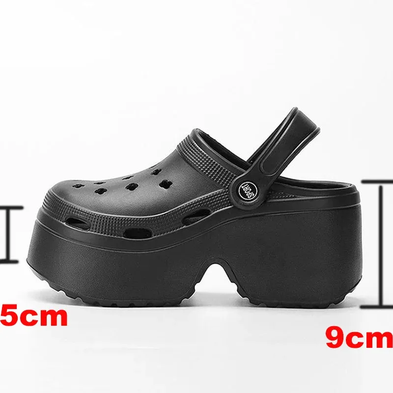 Lucyever Chunky Platform Clogs Sandals for Women Summer Stylish Non Slip Beach Slippers with Thick Bottom Comfort Easy Slides