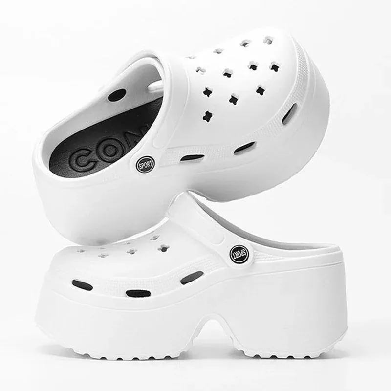 Lucyever Chunky Platform Clogs Sandals for Women Summer Stylish Non Slip Beach Slippers with Thick Bottom Comfort Youth Slides