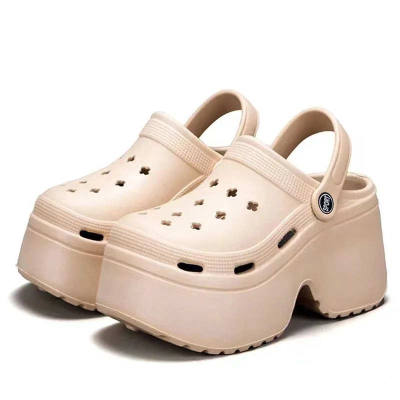 Lucyever Chunky Platform Clogs Sandals for Women Summer Stylish Non Slip Beach Slippers with Thick Bottom Comfort Warmest Slippers