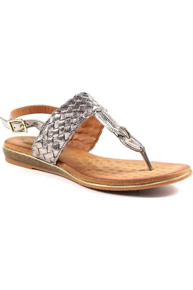 Simple Slip Flex form Lunar Ladies Sandals Dawley JLH392 Pewter