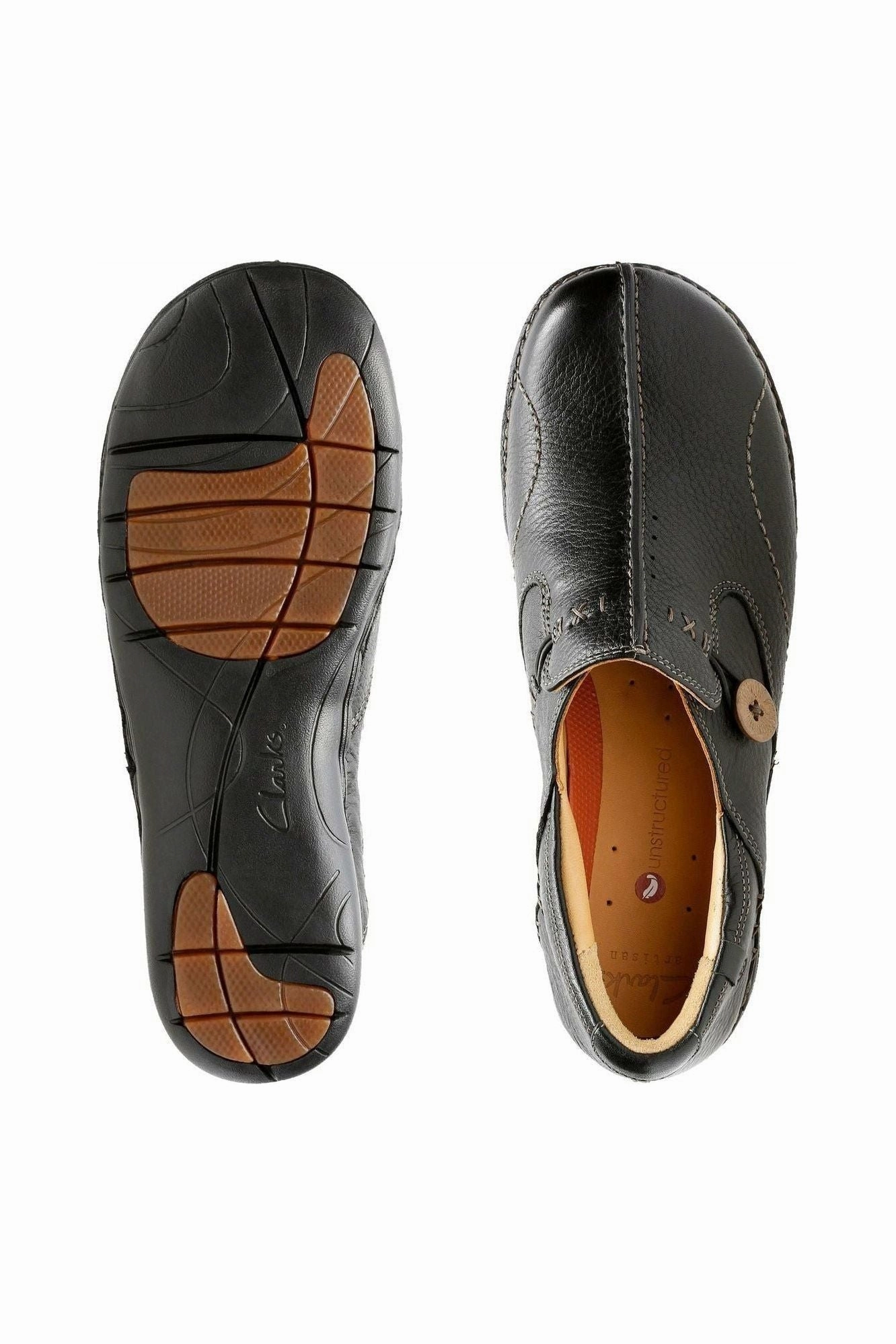 Clarks Un Loop Black leather Oasis Run