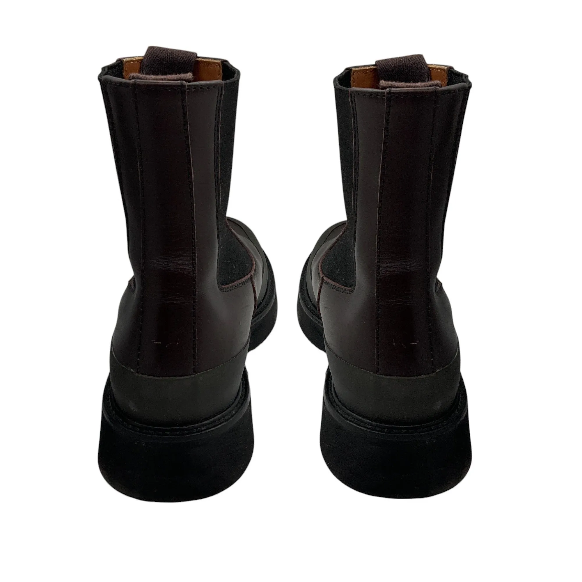 Celine Brown Pull-On Leather Boots Adidas Platform Shoes