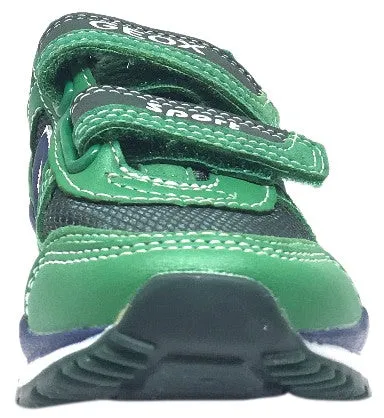 Asics Gore Tex Trail Running Shoes Geox Boy's Pavel Green & Navy Double Hook and Loop Strap Sneaker