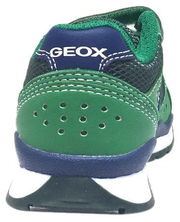 Asics Gel-contend 4 Running Shoe Geox Boy's Pavel Green & Navy Double Hook and Loop Strap Sneaker