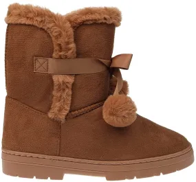 Twisted X Shoes And Boots Fifth & Luxe Womens Comfortable and Warm Microsuede Winter Boot with Pom Pom Bow