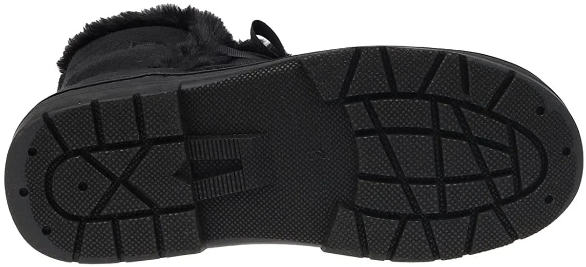 Skate Boots Fifth & Luxe Womens Comfortable and Warm Microsuede Winter Boot with Pom Pom Bow