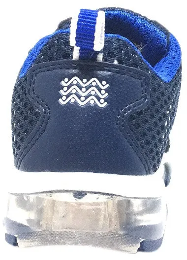 Geox Respira Boy's Android Navy & White Mesh Light Up Double Hook and Loop Sneaker Asics Gel-cumulus 17 Running Shoe