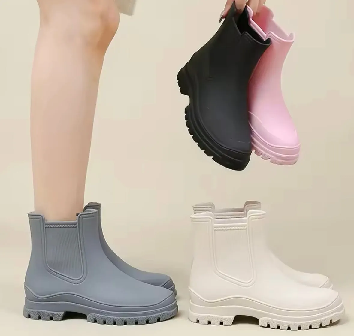 London Fog Thames Rain Boots Women Fashion Color Ankle Rain Boots