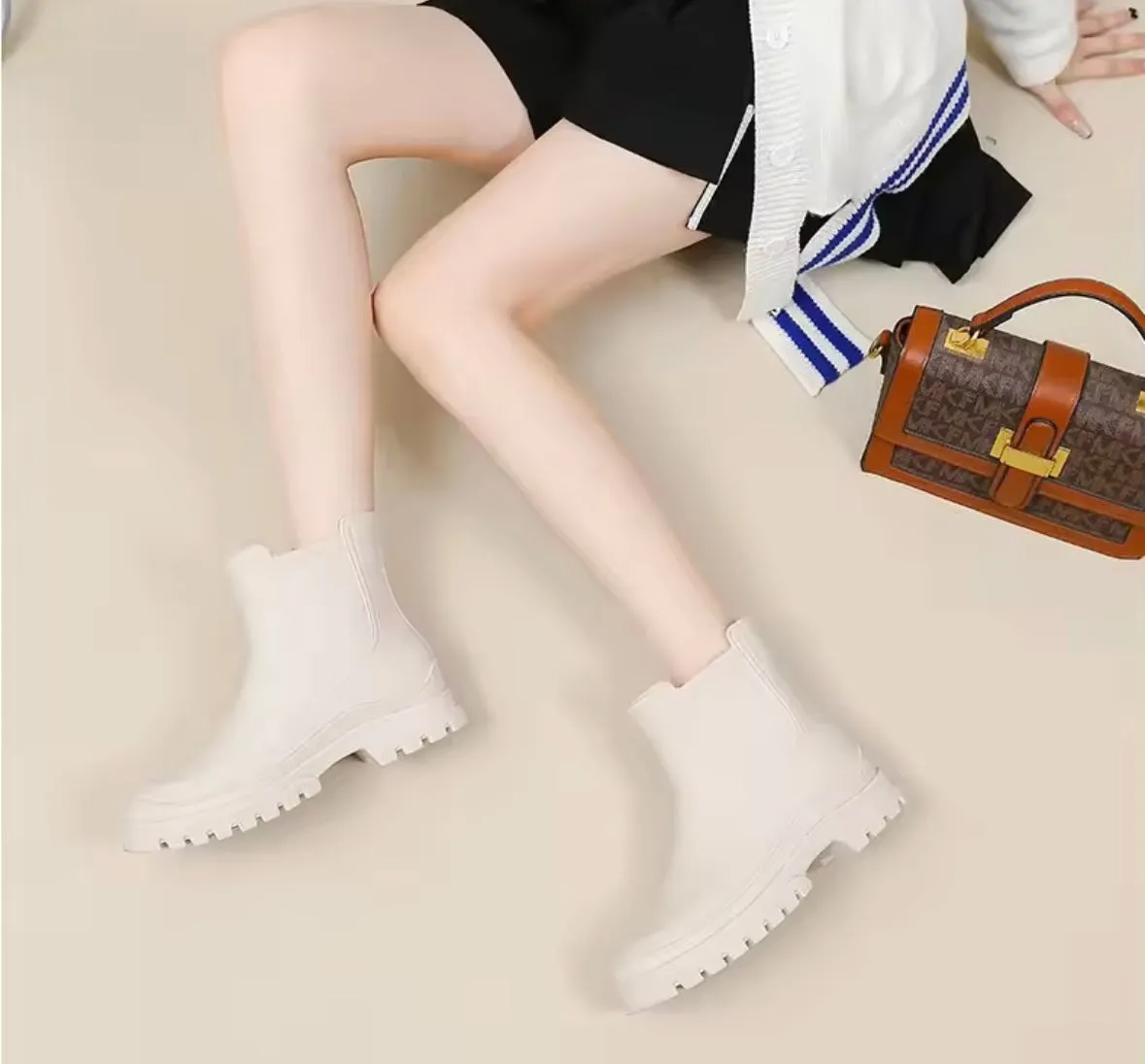 Women Fashion Color Ankle Rain Boots Hibigo Rain Boots