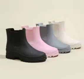 Women Fashion Color Ankle Rain Boots Comic Rain Boots