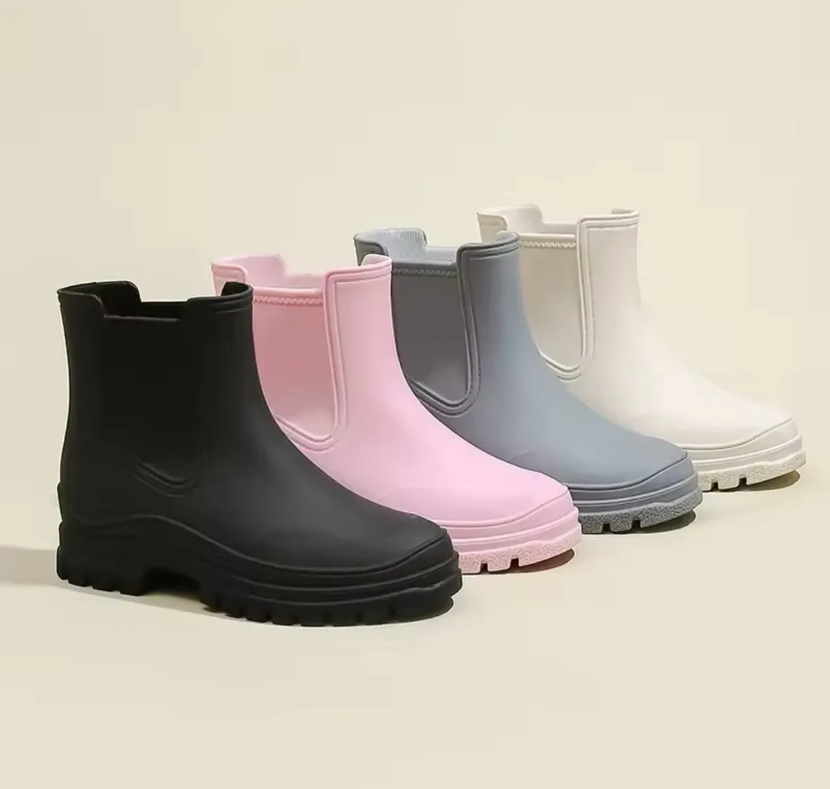 Exclusive Rain Boots Women Fashion Color Ankle Rain Boots