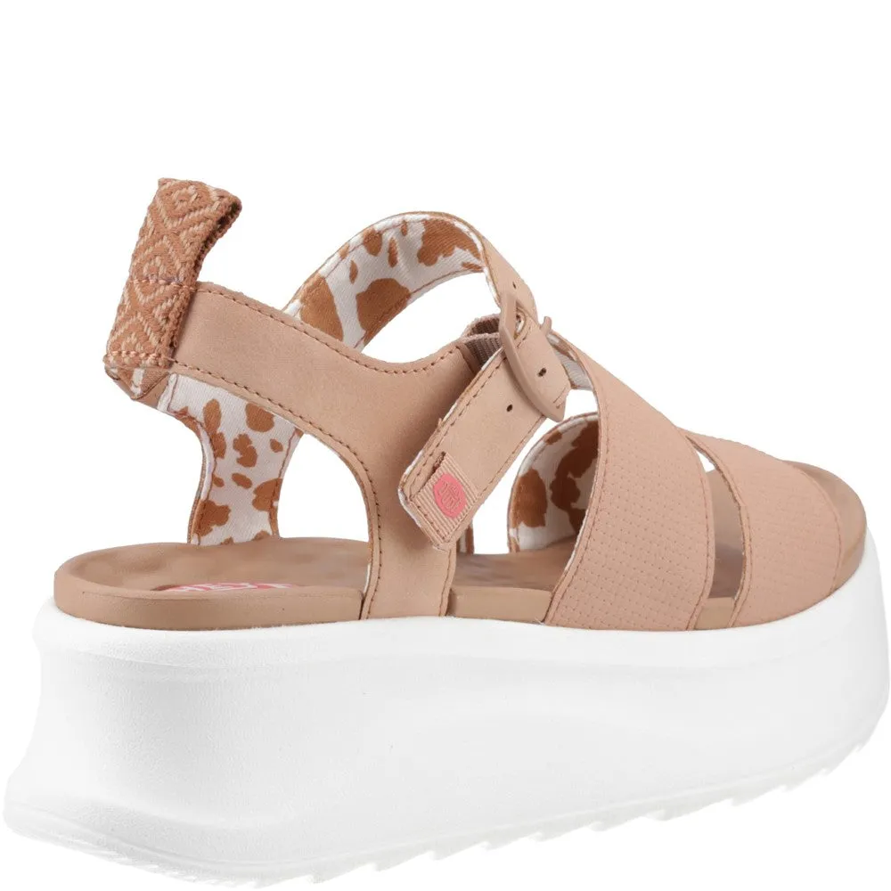 HEYDUDE Delray Buckle Classic Sandal Stylish Travel Flats Memory Foam