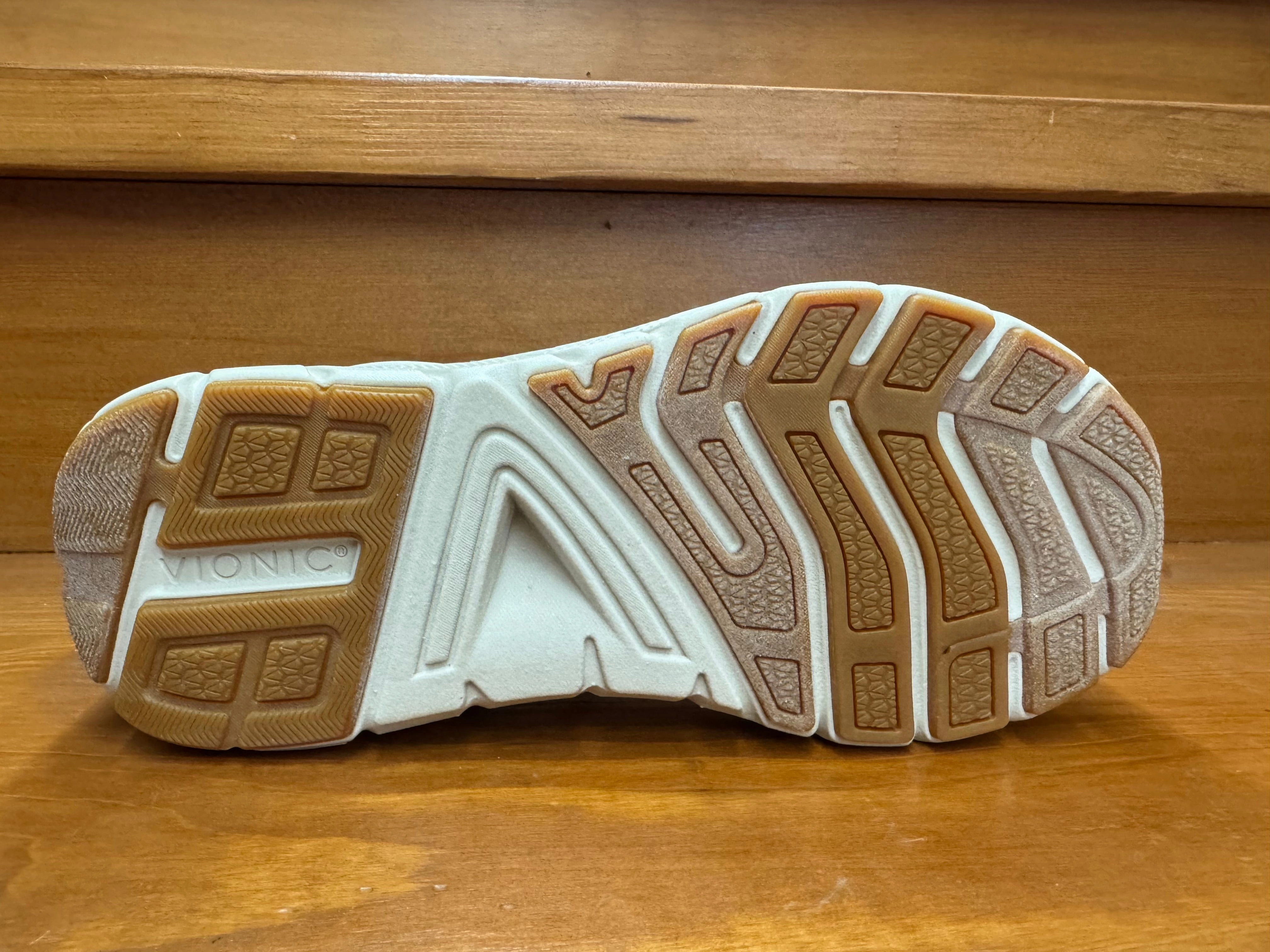 Trail Hike Vionic Walk Max Wanderer Sandal Cream Stripe Canvas