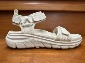 Track and field Vionic Walk Max Wanderer Sandal Cream Stripe Canvas