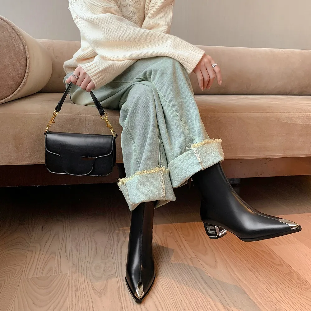 USS Shoes Esnevi Women's Fashion Pointed Toe Boots Xander Schauffele Adidas Golf Shoes