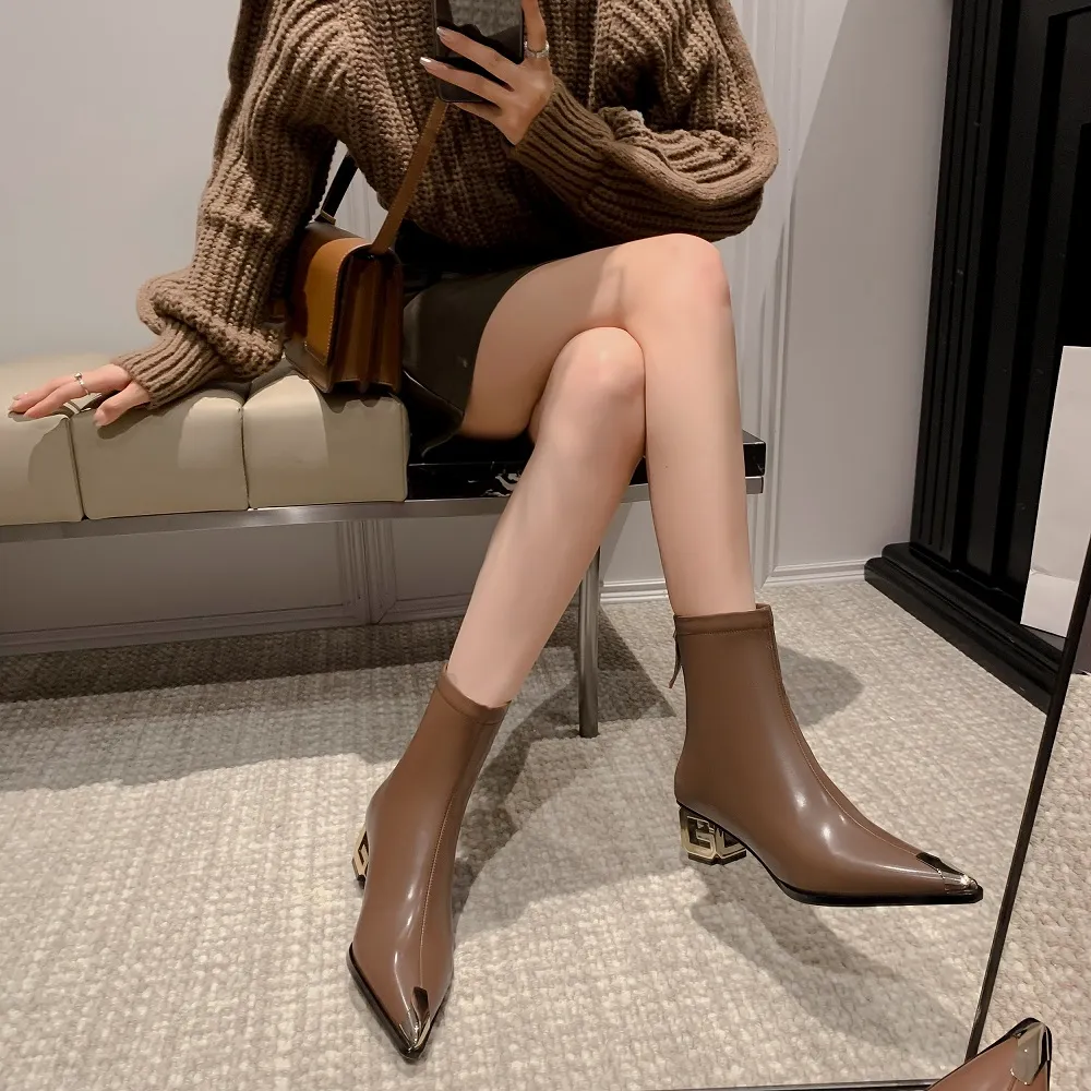 USS Shoes Esnevi Women's Fashion Pointed Toe Boots Adidas Darth Vader Shoes