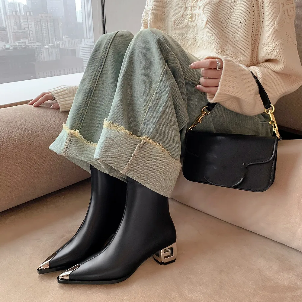 USS Shoes Esnevi Women's Fashion Pointed Toe Boots Adidas In Shoes