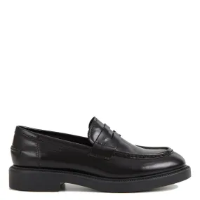 Vagabond Women's Alex W Loafer in Black Polished Leather Loafers Croco