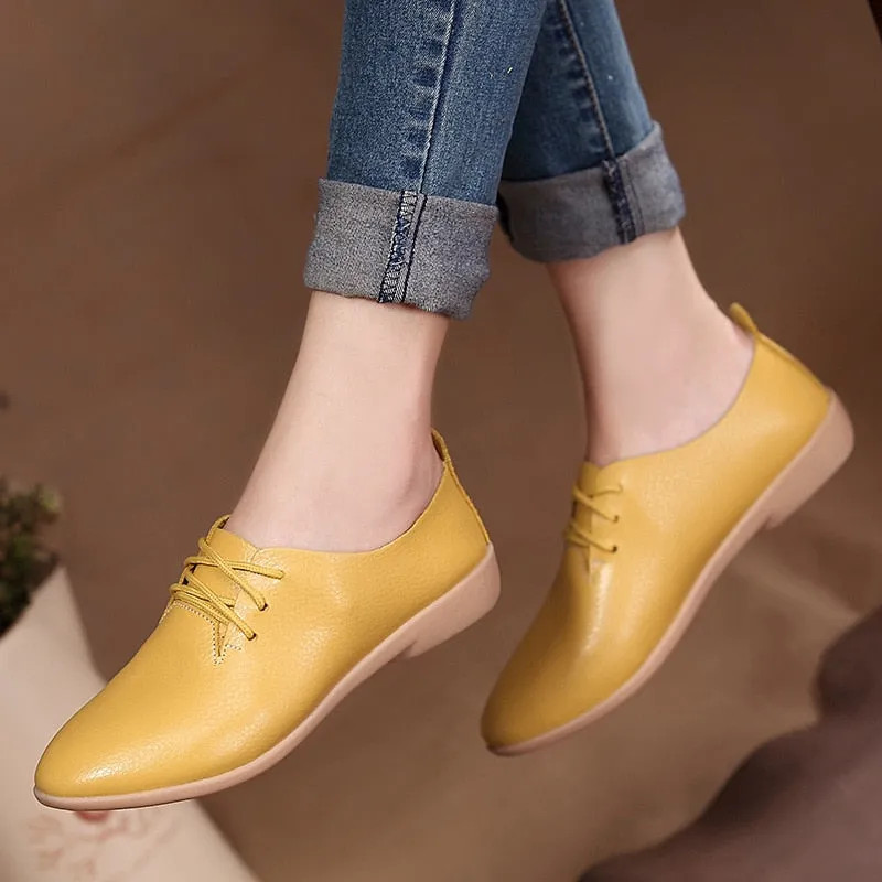 Women flats 2020 single oxford shoes fall women shoes flats leather mom solid color casual loafers shoes woman tenis feminino Tommy Hilfiger Loafers