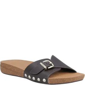 Fitflop iQushion Adjustable Buckle Slides Bow Charm Sleek Casual Flats