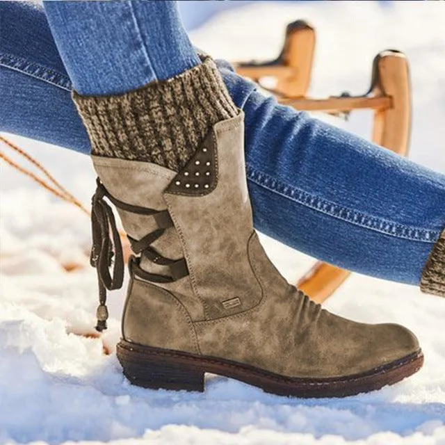 Women Winter Mid-Calf Snow Boots Snow Angel Waterproof Winter Boot